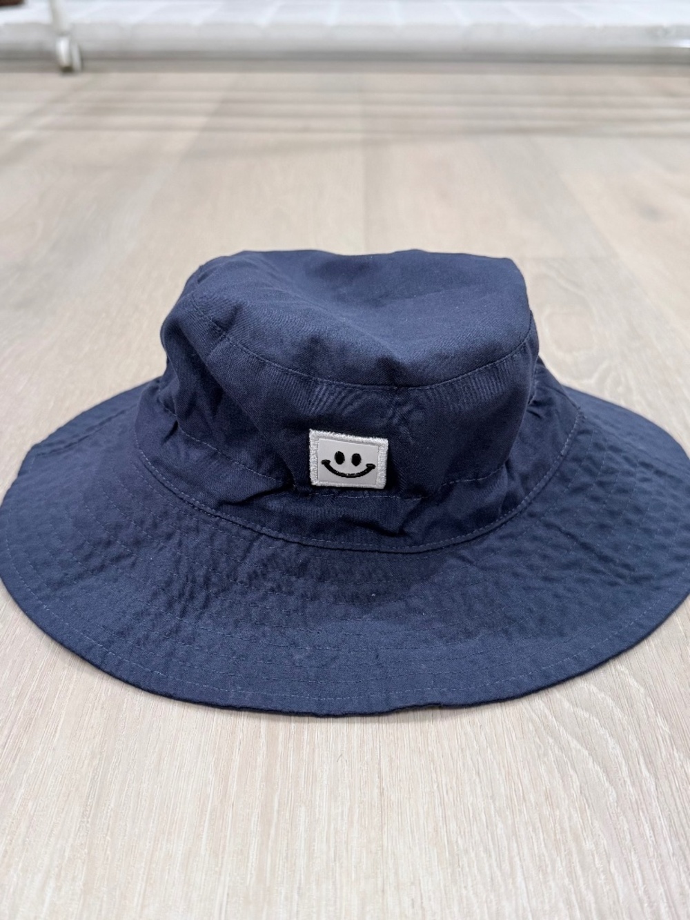 Kids Smiley Face UPF 50+ Baby 0 - 7 Years Sun Hat - Navy Blue 50cm